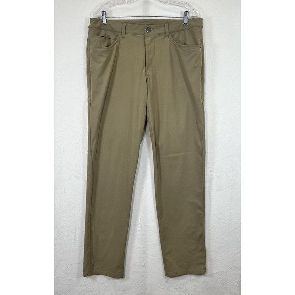 Lululemon (Mens 34 x 31) Commission Pant Classic Warpstreme Golf Chino Khaki Tan - Picture 1 of 11